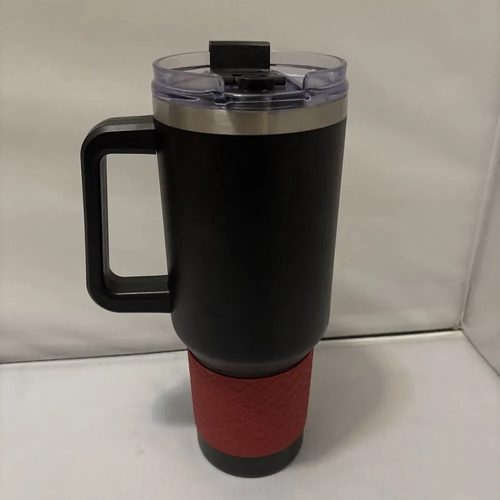 New Miami Heat 40oz Tumbler with Lid Black Vacuum Insulated Hot or Cold